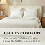 Kacey Ribbed Fluffy Fleece Blanket - Plush Striped Textured Throw