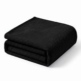 Kacey Ribbed Fluffy Fleece Blanket - Plush Striped Textured Throw