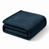 Kacey Ribbed Fluffy Fleece Blanket - Plush Striped Textured Throw