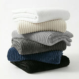 Kacey Ribbed Fluffy Fleece Blanket - Plush Striped Textured Throw