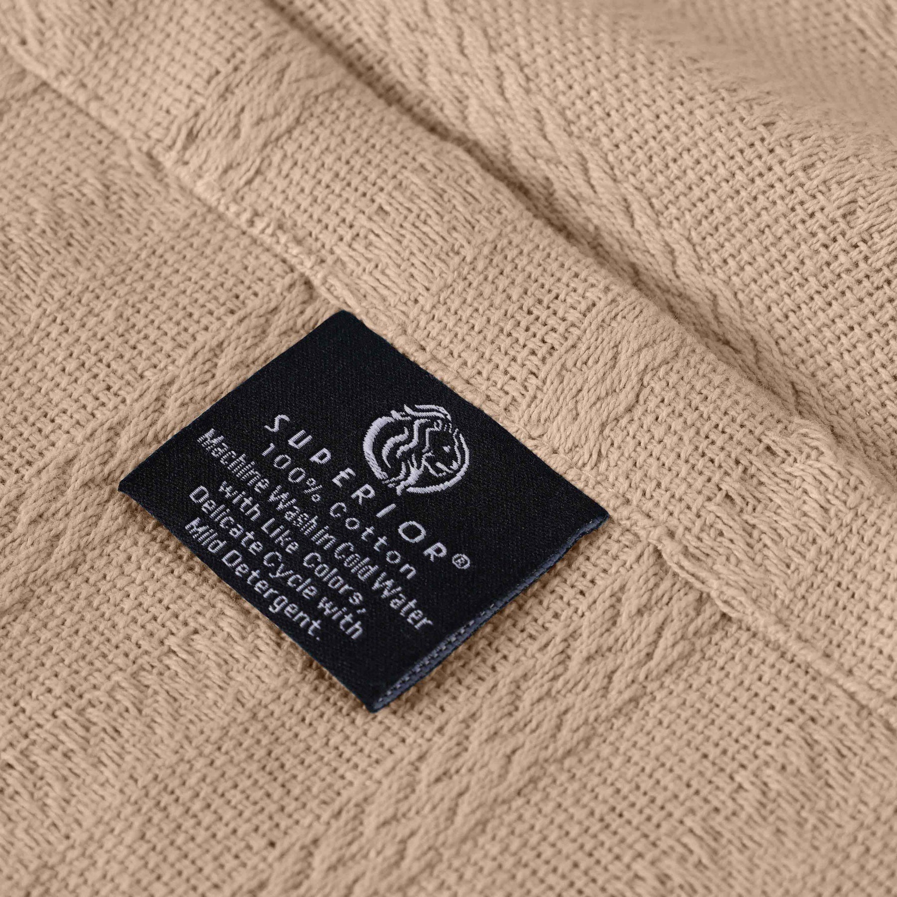 Clara Cotton Textured Jacquard Striped Lightweight Woven Blanket