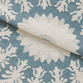 Superior Kymbal Cotton Blend Woven Traditional Medallion Lightweight Jacquard Bedspread and Sham Set - Cerulean Blue