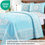 Kymbal Cotton Blend Woven Medallion Jacquard Bedspread Set