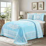 Kymbal Cotton Blend Woven Medallion Jacquard Bedspread Set