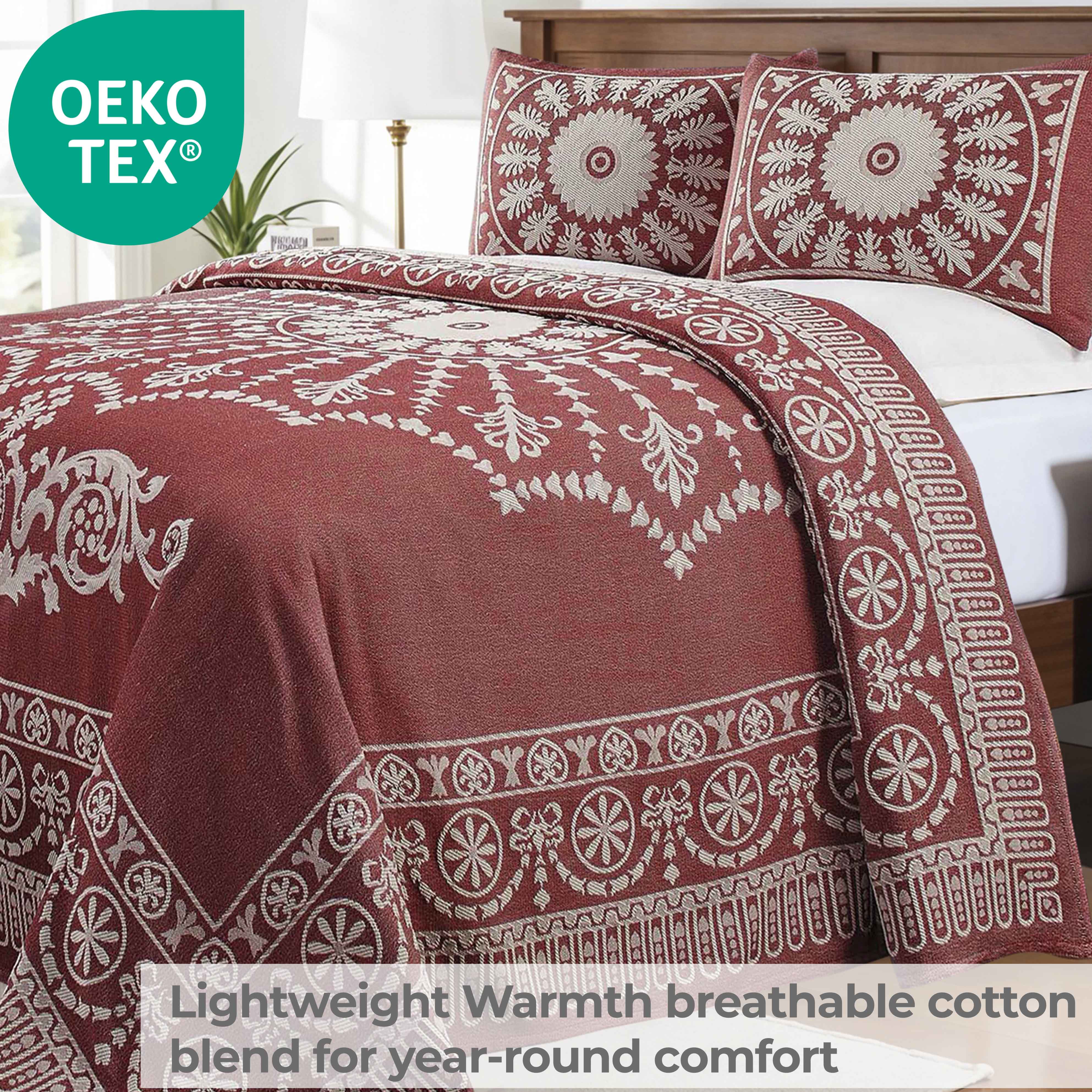 Kymbal Cotton Blend Woven Medallion Jacquard Bedspread Set - Bedspread by Superior