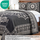 Kymbal Cotton Blend Woven Medallion Jacquard Bedspread Set