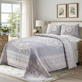 Kymbal Cotton Blend Woven Medallion Jacquard Bedspread Set