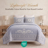 Superior Kymbal Cotton Blend Woven Medallion Jacquard Bedspread Set