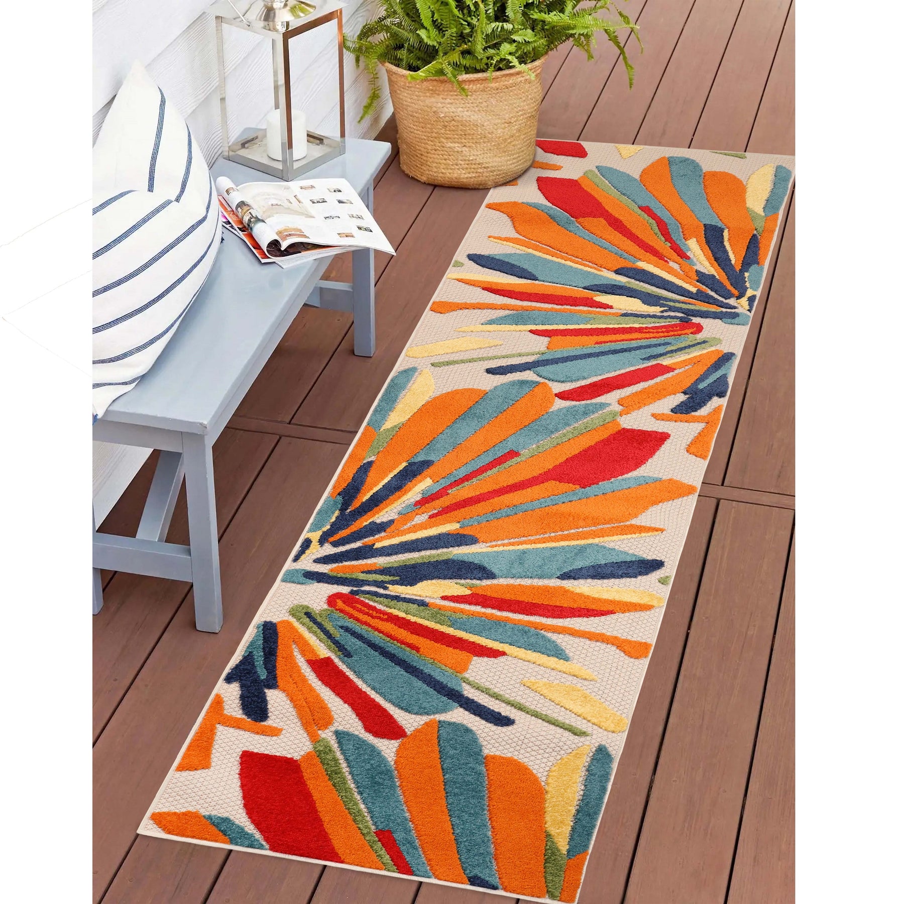 Superior Leander Modern Geometric Abstract Indoor/Outdoor Area Rug or Runner Rug 