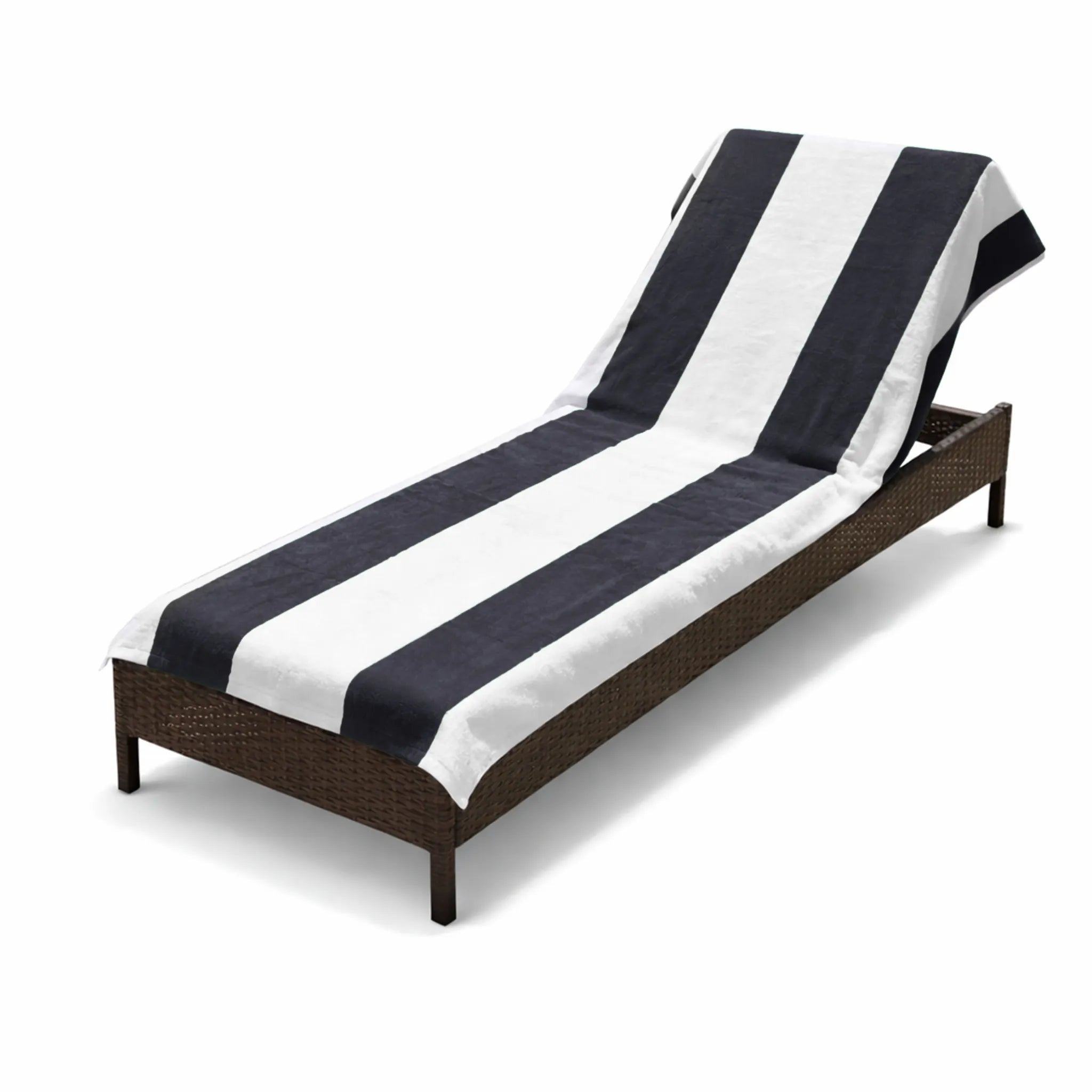 Superior Cabana Striped Cotton Chaise Lounge Chair Cover Set
