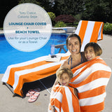 Superior Cabana Striped Cotton Chaise Lounge Chair Cover Set