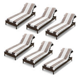Superior Cabana Striped Cotton Chaise Lounge Chair Cover Set