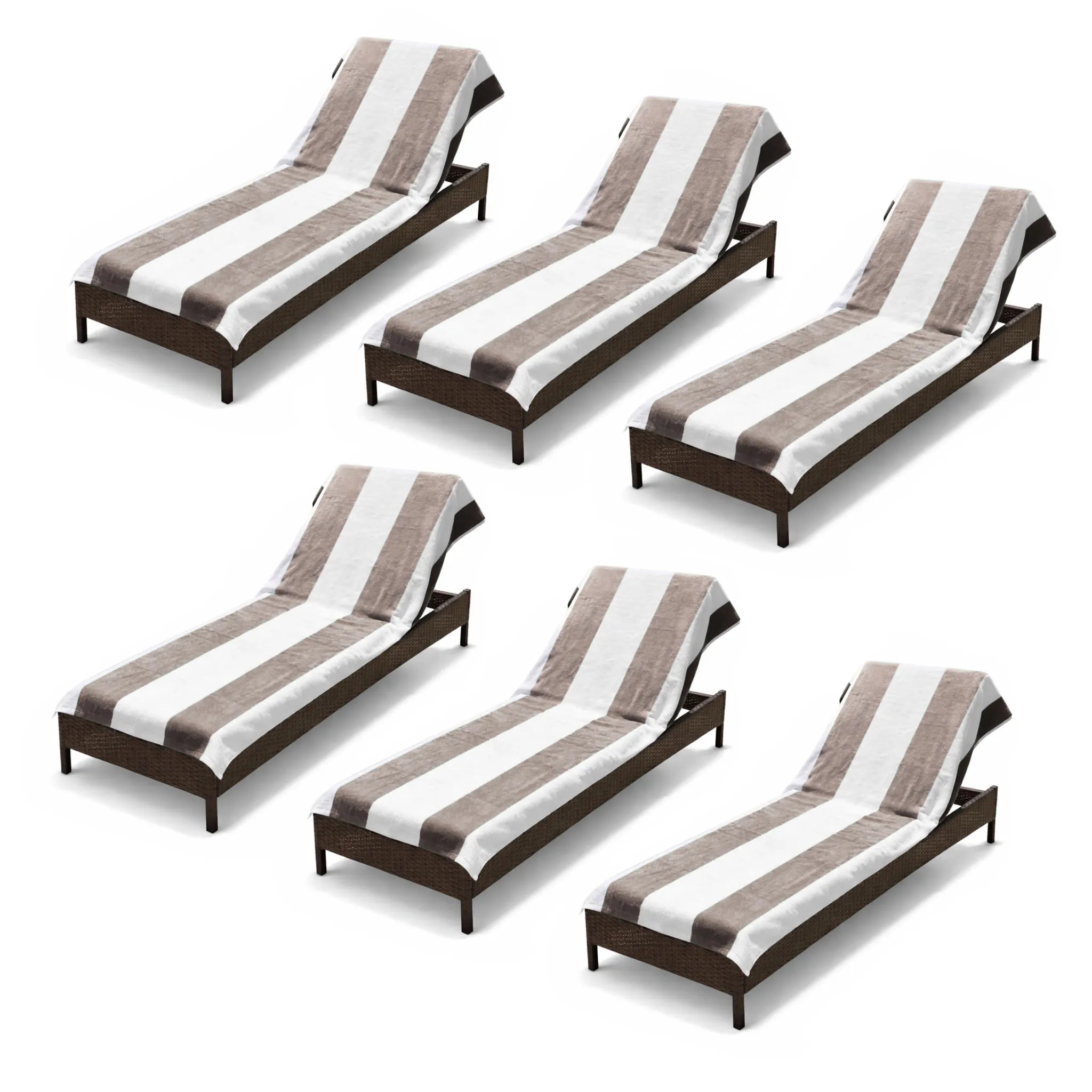 Superior Cabana Striped Cotton Chaise Lounge Chair Cover Set
