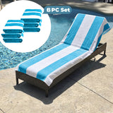 Superior Cabana Striped Cotton Chaise Lounge Chair Cover Set