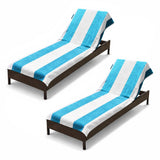 Superior Cabana Striped Cotton Chaise Lounge Chair Cover Set