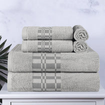 Larissa Cotton Geometric Border 6 Piece Assorted Towel Set - Towel Set by Superior Brand