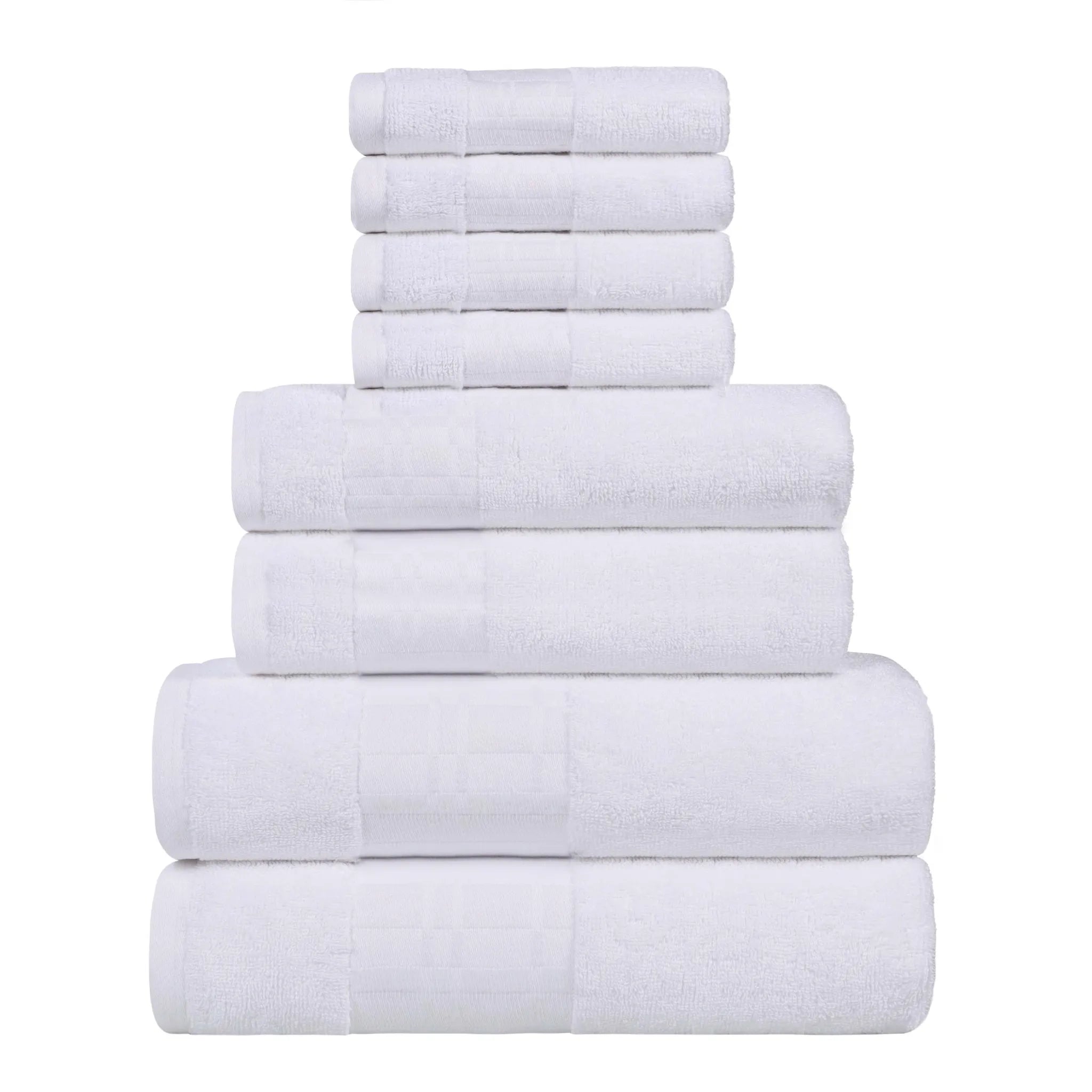 Larissa Cotton Geometric Border 8 Piece Assorted Towel Set - Towel Set by Superior Brand