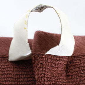 Superior Larissa Cotton 4-Piece Bath Towel Set with Geometric Embroidered Jacquard Border - Chocolate