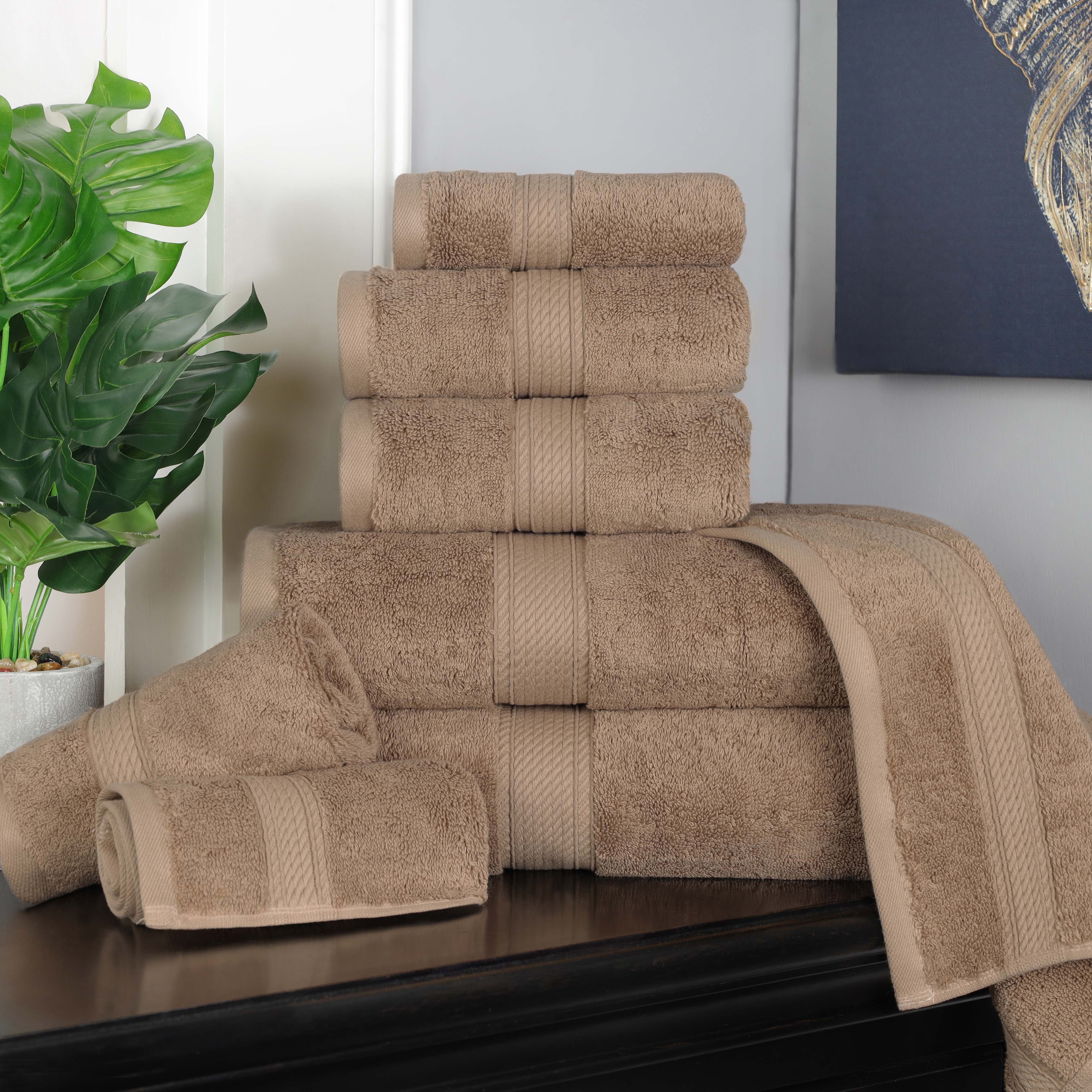 Madison Egyptian Cotton Plush Heavyweight 8 Piece Towel Set - Egyptian Cotton Towel Set by Superior Brand