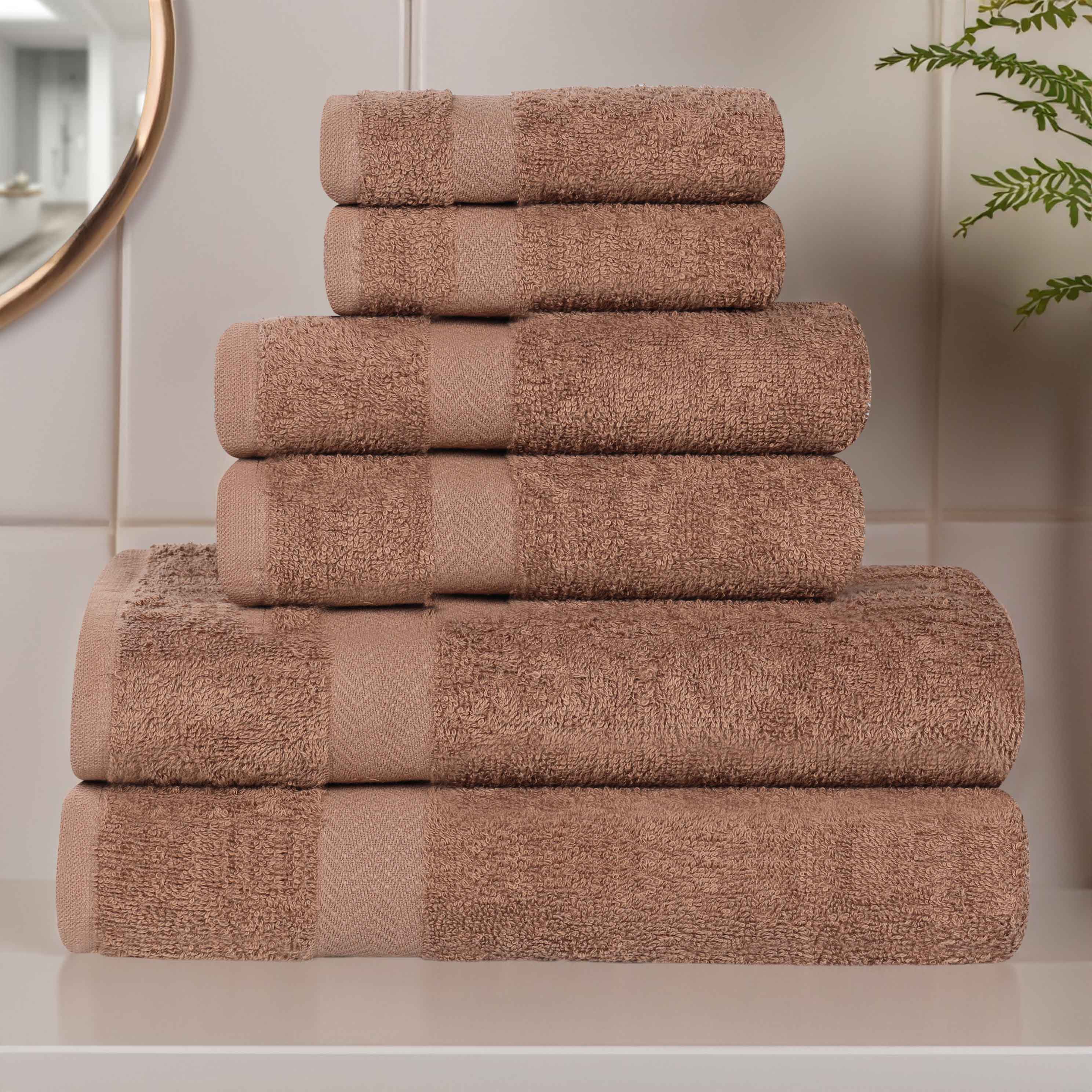 6 Piece Cotton Eco-Friendly Soft Absorbent Towel Set - Towel Set by Superior Brand