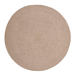 Bohemian Braided Indoor Outdoor Rugs Solid Round Area Rug - Latte