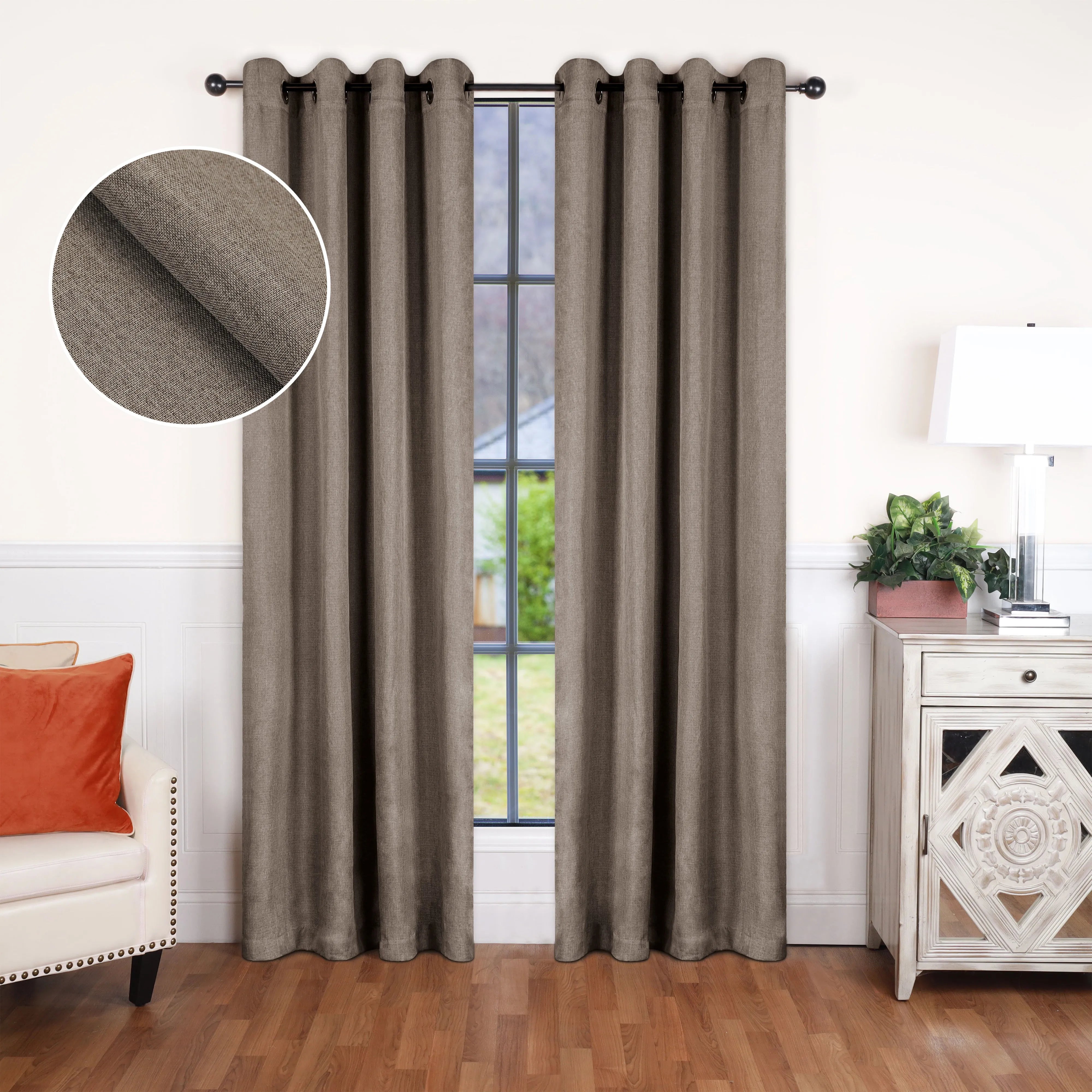 Linen Washable Room Darkening Blackout Curtains, Set of 2 - Blackout Curtains by Superior Brand