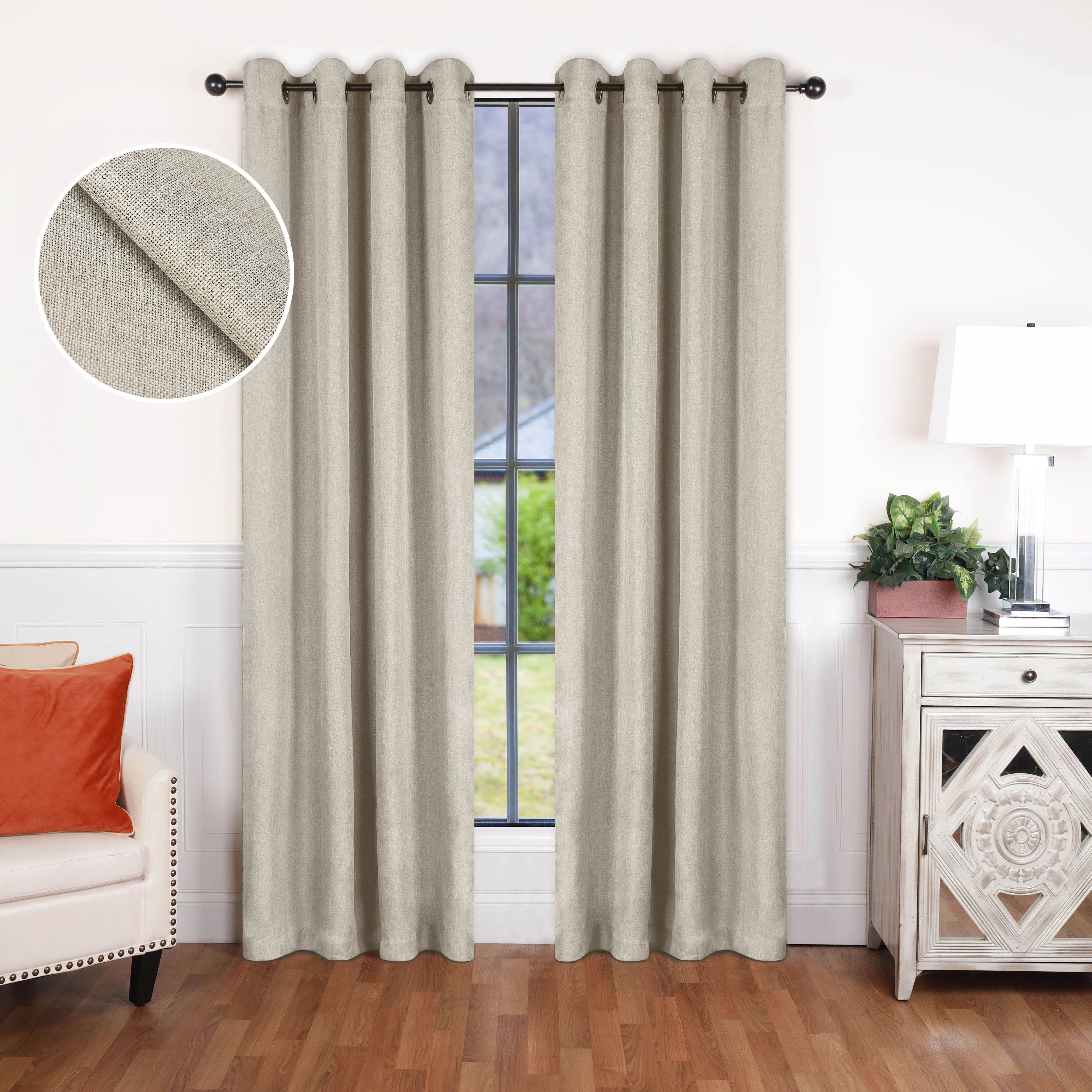 Linen Washable Room Darkening Blackout Curtains, Set of 2 - Blackout Curtains by Superior Brand