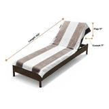 Superior Cabana Striped Cotton Chaise Lounge Chair Cover Set