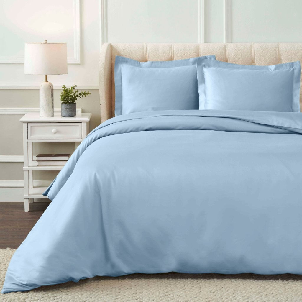 1200 Thread Count Egyptian Cotton Solid Duvet Cover Set - Egyptian Cotton Duvet Cover Set by Superior Brand