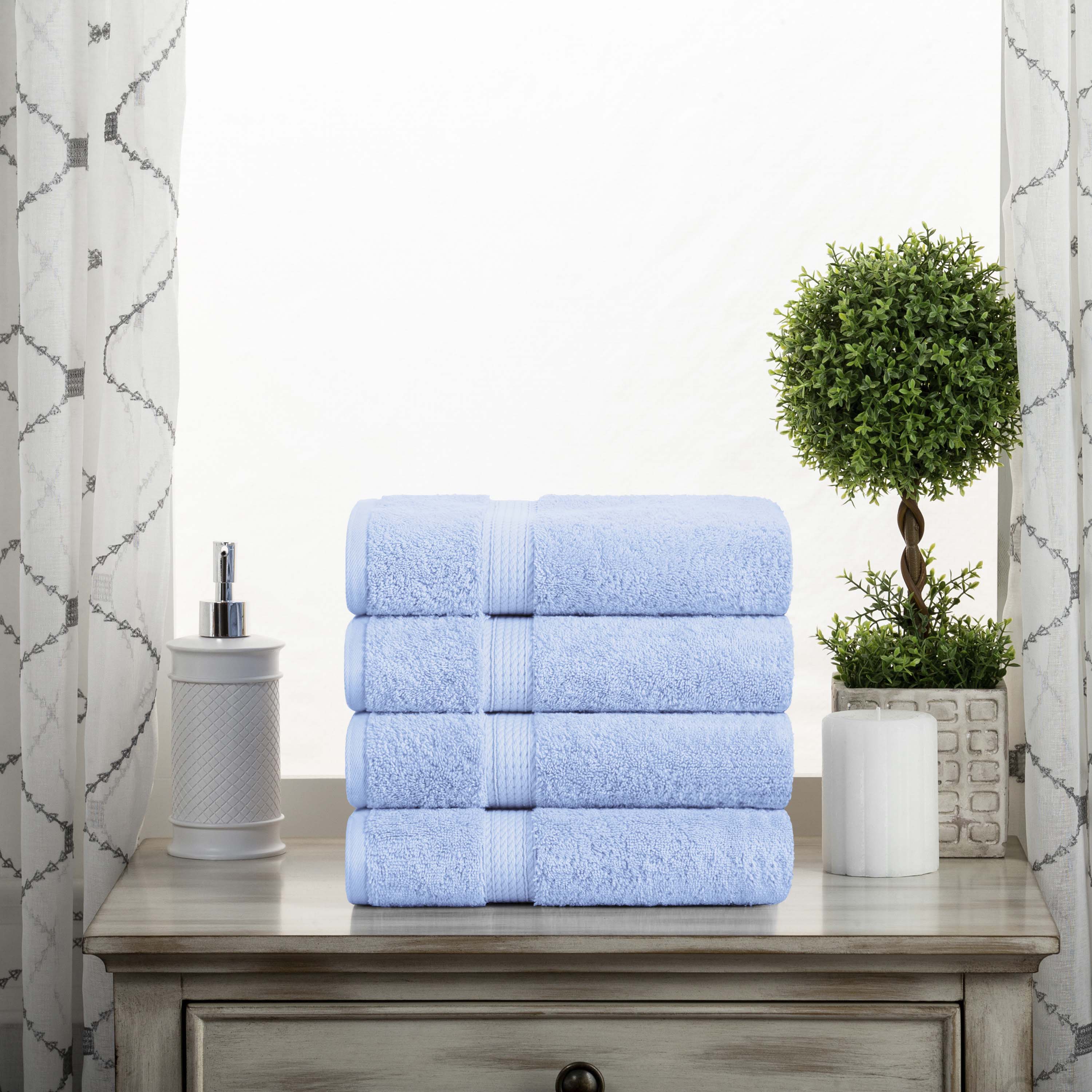 Madison Egyptian Cotton Plush Thick Absorbent Hand Towel Set of 4 - Egyptian Cotton Hand Towel by Superior Brand
