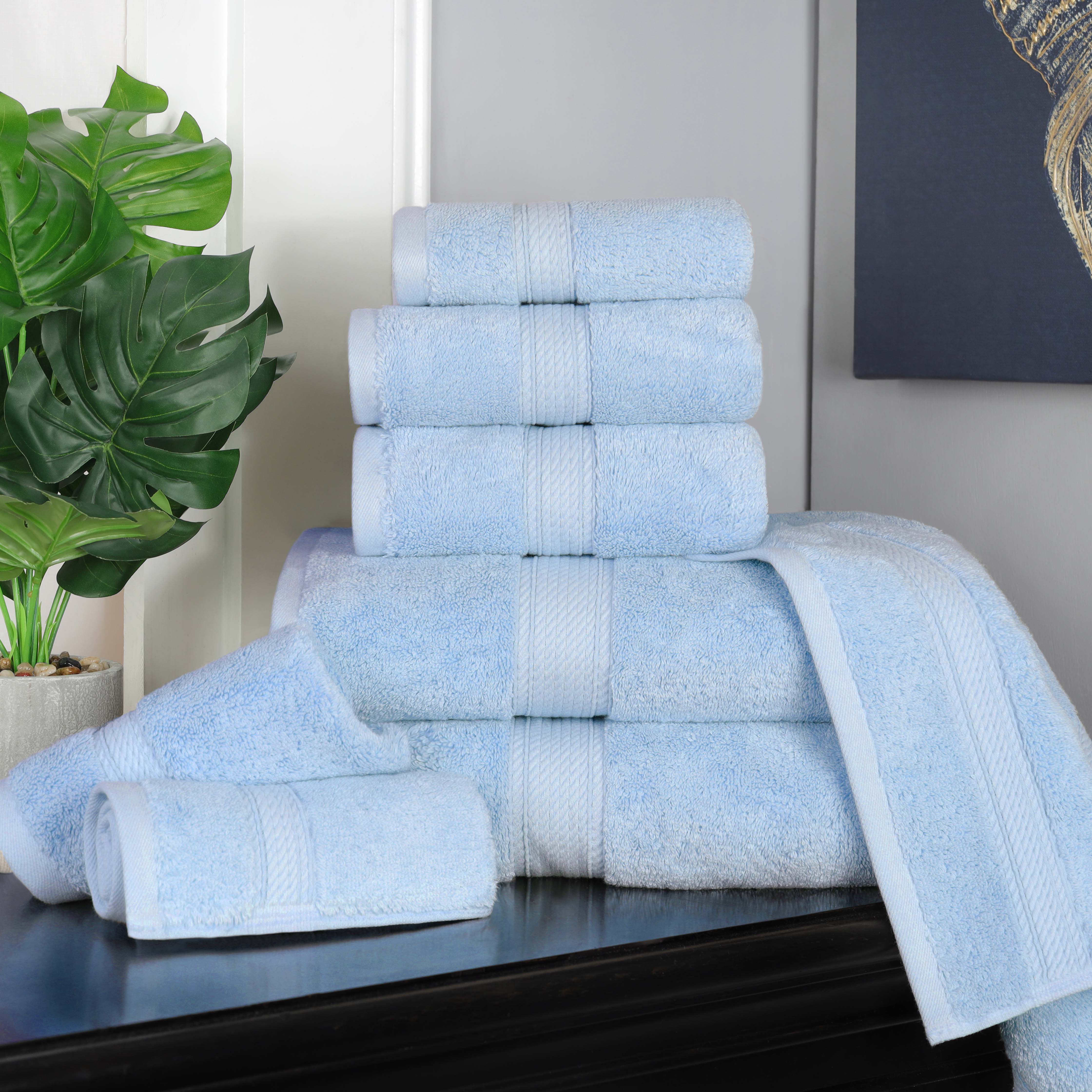Madison Egyptian Cotton Plush Heavyweight 8 Piece Towel Set - Egyptian Cotton Towel Set by Superior Brand