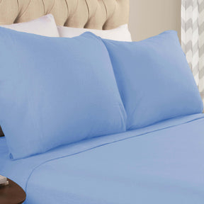 Cotton Flannel 2 Piece Pillowcase Set - LightBlue
