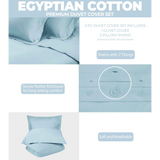 Egyptian Cotton 400 Thread Count Solid Luxury Duvet Cover Set - Egyptian Cotton Duvet Cover Set by Superior Brand