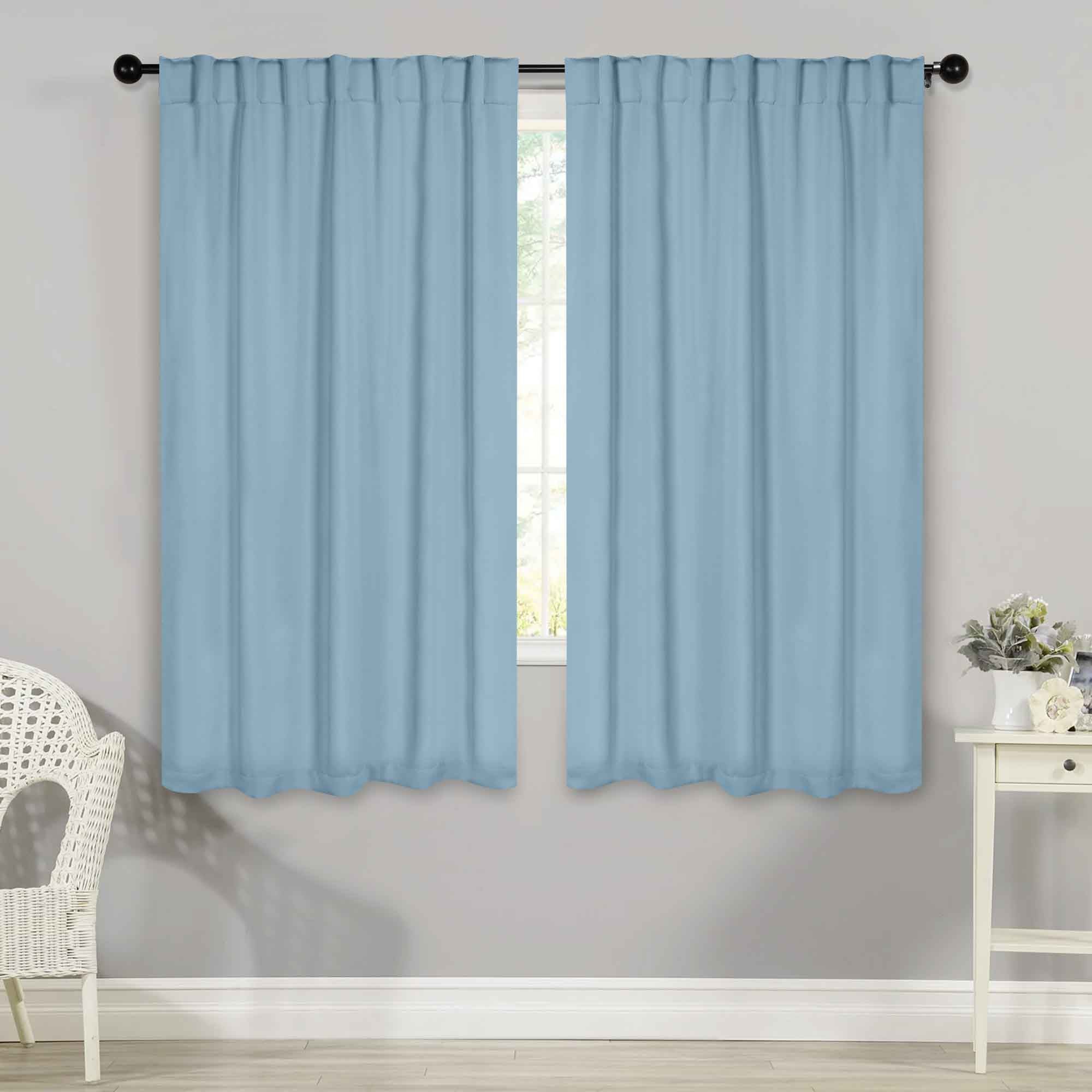 Solid Room Darkening Blackout Curtain Panels, Back Tabs, Set of 2 - Blackout Curtains by Superior Brand