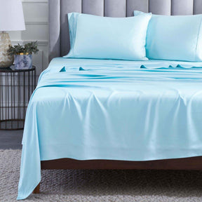 Modal From Beechwood 400 Thread Count Cooling Solid Bed Sheet Set - LightBlue