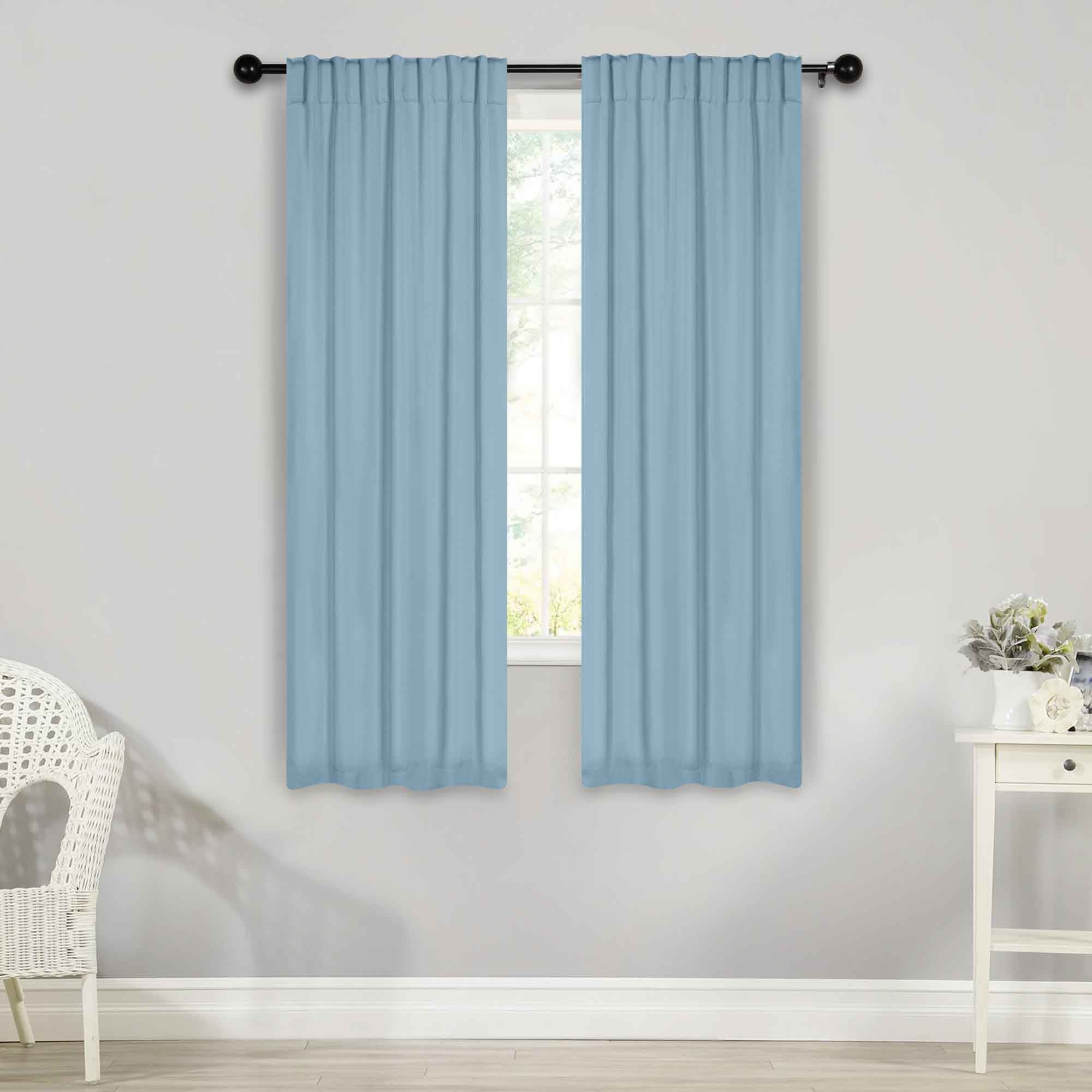 Solid Room Darkening Blackout Curtain Panels, Back Tabs, Set of 2 - Blackout Curtains by Superior