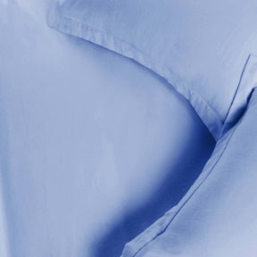 Cotton Flannel Solid Duvet Cover Set with Button Closure - LightBlue