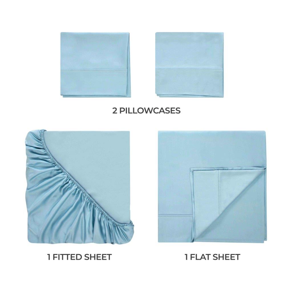 Modal From Beechwood 400 Thread Count Cooling Solid Bed Sheet Set - LightBlue