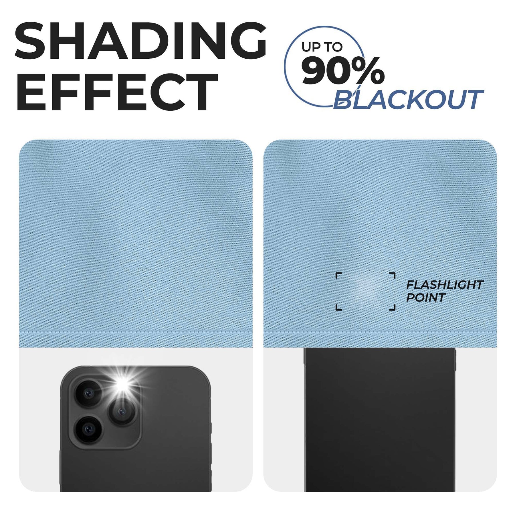 Solid Machine Washable Room Darkening Blackout Curtains - light Blue