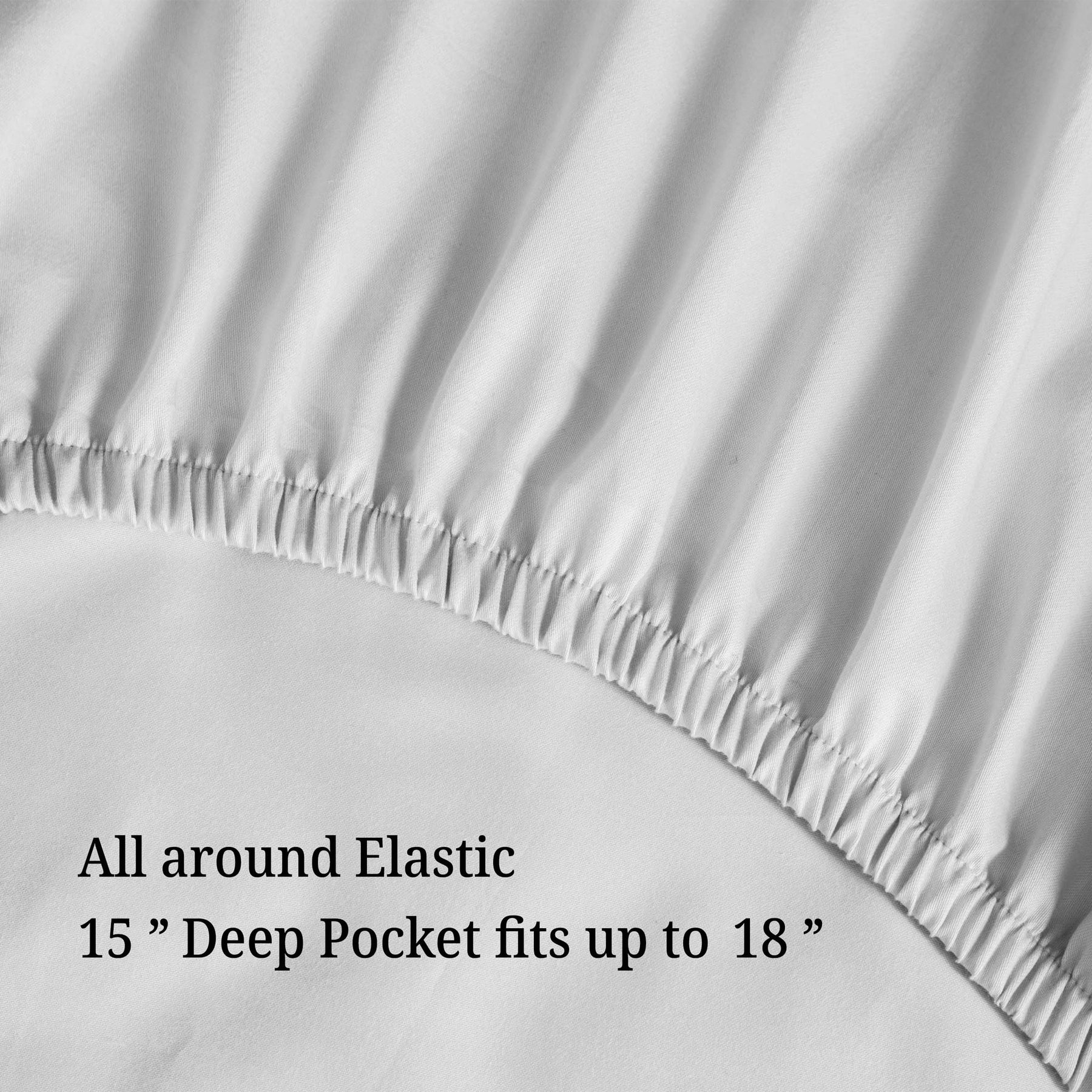 Egyptian Cotton 300 Thread Count Solid Deep Pocket Sheet Set - LightGrey