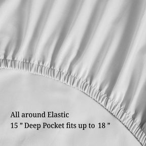 Egyptian Cotton 300 Thread Count Solid Deep Pocket Sheet Set - LightGrey
