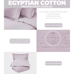 Egyptian Cotton 400 Thread Count Solid Luxury Duvet Cover Set - Egyptian Cotton Duvet Cover Set by Superior Brand