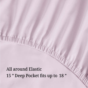 Egyptian Cotton 300 Thread Count Solid Deep Pocket Sheet Set - Lilac