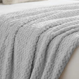 Lily Pebbled Fluffy Fleece Blanket - Cozy Popcorn Textured Throw