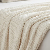 Lily Pebbled Fluffy Fleece Blanket - Cozy Popcorn Textured Throw
