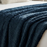 Lily Pebbled Fluffy Fleece Blanket - Cozy Popcorn Textured Throw