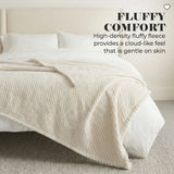 Lily Pebbled Fluffy Fleece Blanket - Cozy Popcorn Textured Throw