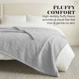 Lily Pebbled Fluffy Fleece Blanket - Cozy Popcorn Textured Throw