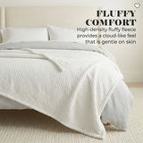Lily Pebbled Fluffy Fleece Blanket - Cozy Popcorn Textured Throw