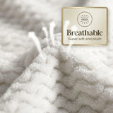 Lily Pebbled Fluffy Fleece Blanket - Cozy Popcorn Textured Throw